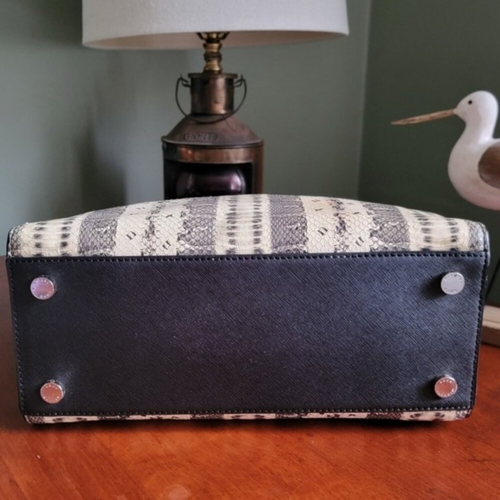 Michael Kors Selma Large Black Cream Python Embos… - image 7